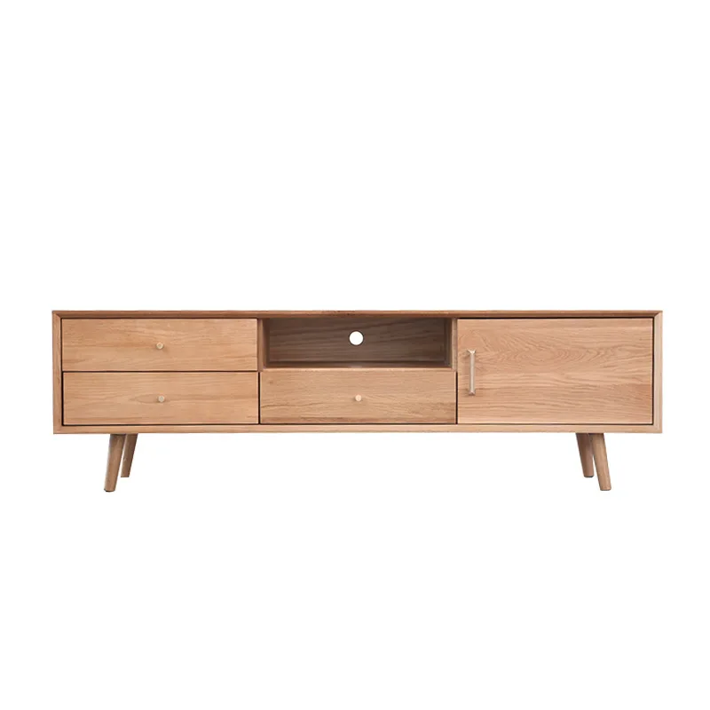 

Solid wood TV cabinet, Nordic oak modern simple audio-visual cabinet, small apartment living room furniture