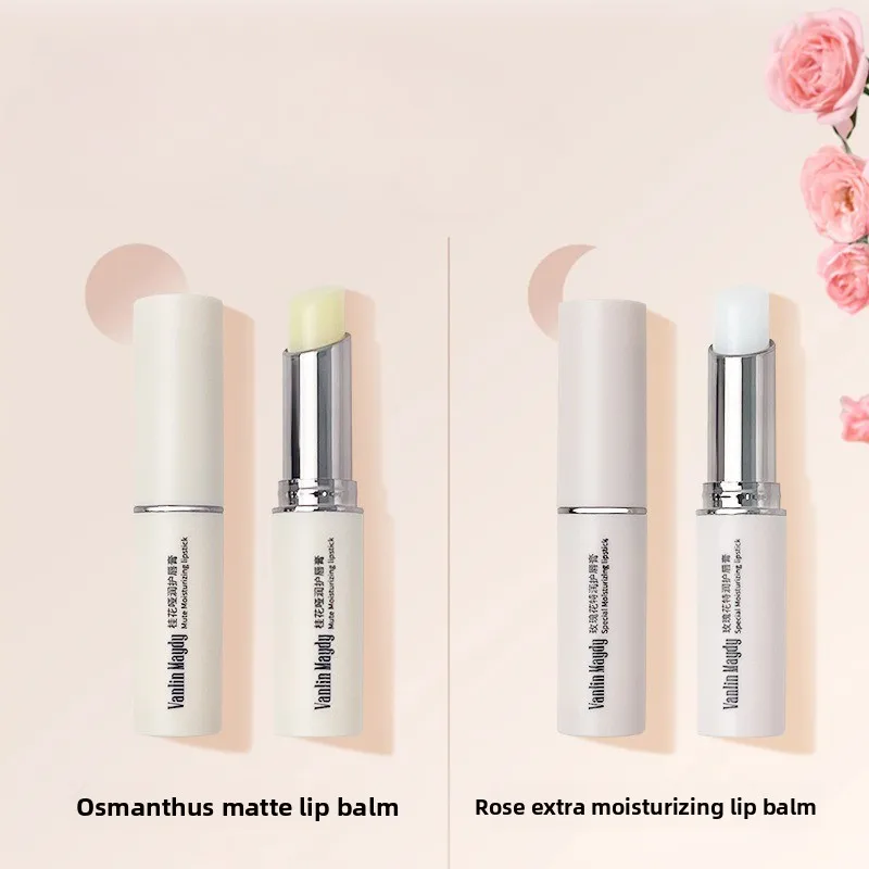 Rose Osmanthus Moisturizing Lip Balm Matte Base Hydrating Repair for Dry Chapped Lips Colorless Finish Men and Women Daily Care