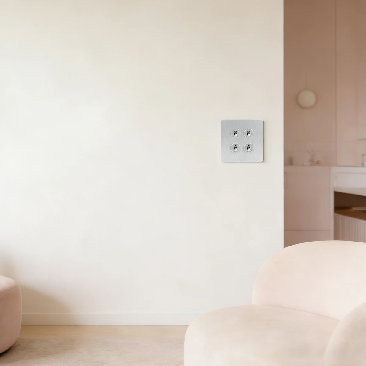 Avoir Vintage Matte Brushed Nickel Rocker Toggle Switches Coin-shaped Base Lever Switch EU Standard Sockets Home Electric Switch