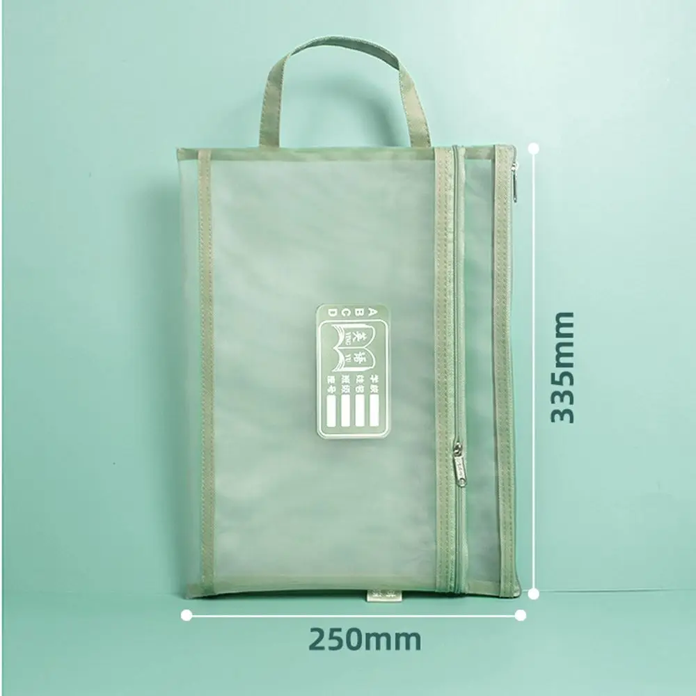 1Pc Transparent Double-Layers A4 File Folder Bag Simple Series Desk Document Bag Zipper File Pocket Student Gift School Supplies