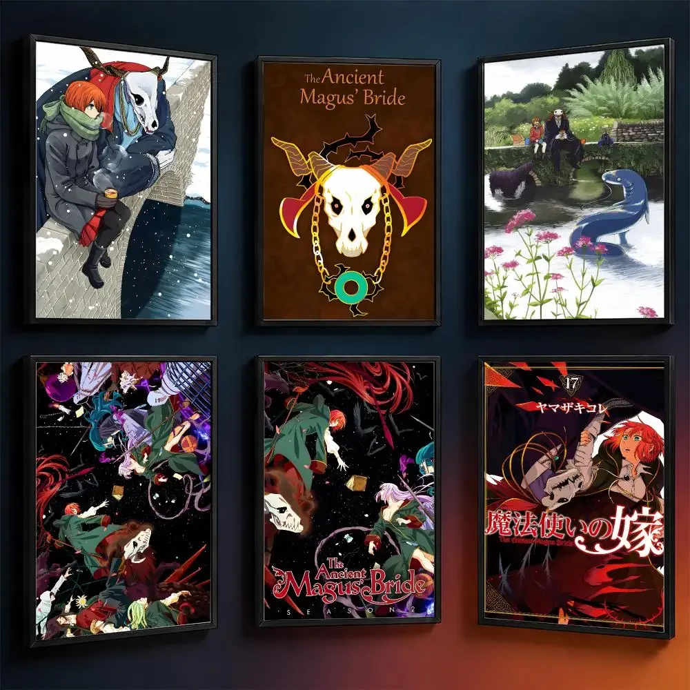 Anime Ancient Magus Bride Chise Elias Poster Wall Art PP Waterproof HD Self Adhesive Modern HomeDecor Living Room Apartment Gift