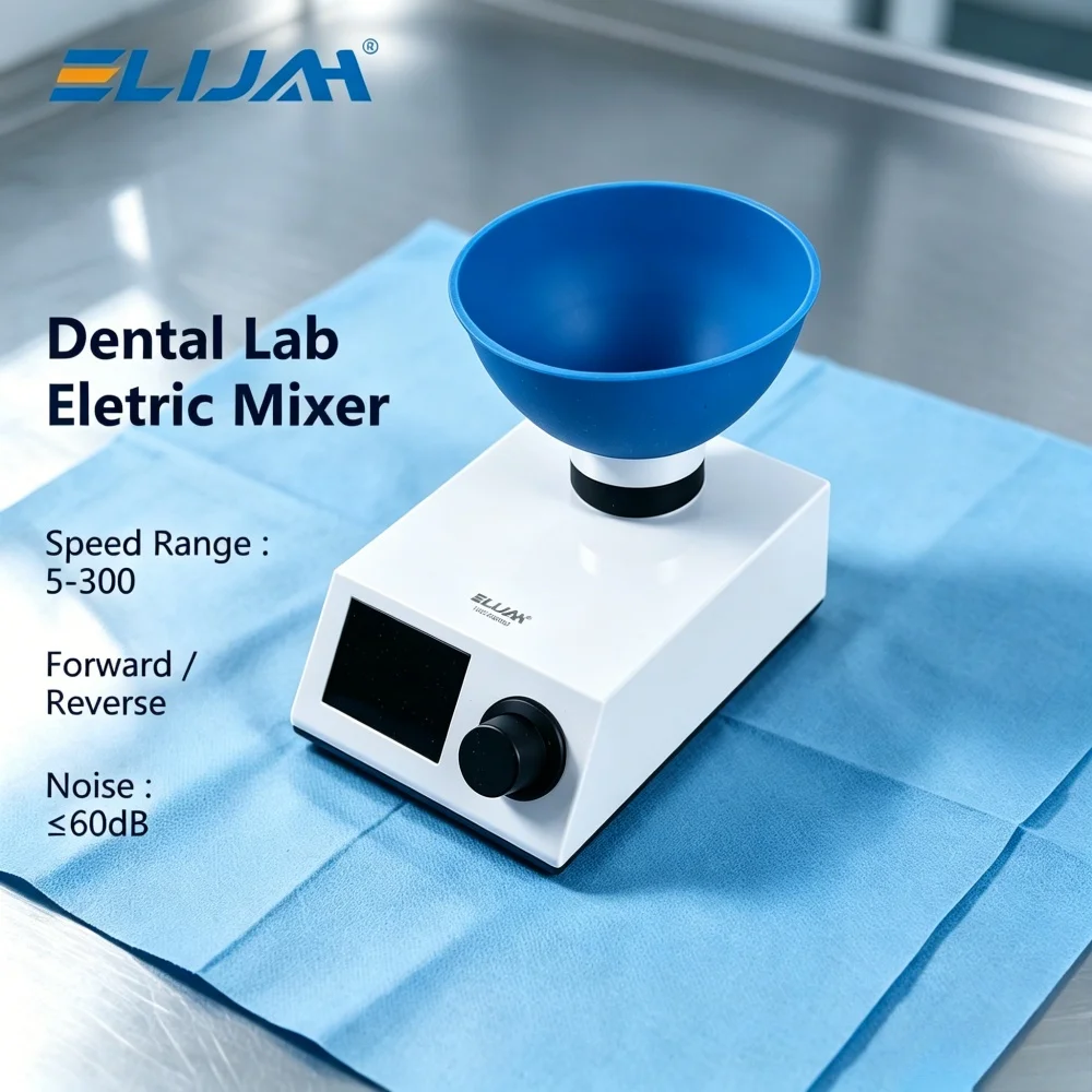 Dental Lab Electric Alginate Mixer with 2 Bowls 5-300 RPM Adjustable Speed Forward/Reverse for Impression Material & Plaster