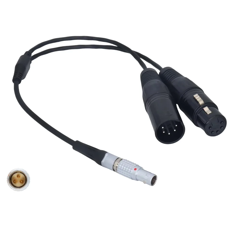 New 0B 3-Pin Male to 5-Pin XLR Male Female 2-Way Splitter Cable for Aputure Sidus One DMX