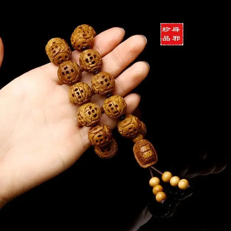 

Pure Natural Peach Stone Bracelet Praying for Adult Passepartout Brain Red Rope HandString Wen Play Play Rich World Gift Jewelry