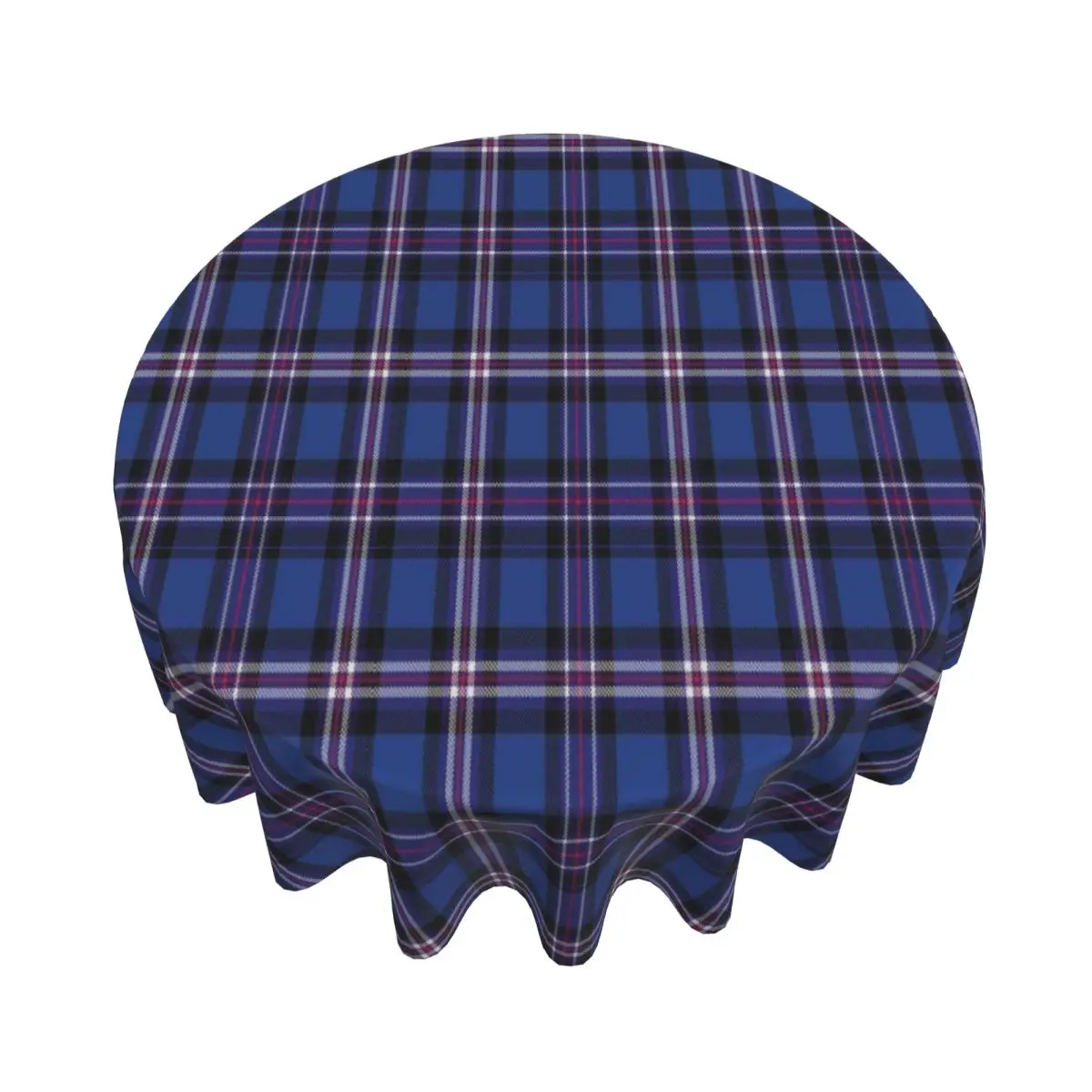Gers Tartan Waterproof Round Tablecloth Oilproof Table Cloth for Kitchen Events Dining Table Cover 60 inches