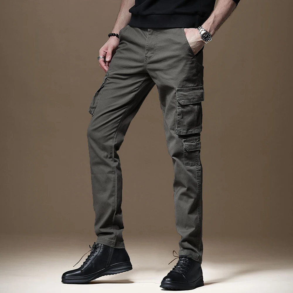 Special Training Pants Multi-pocket Cargo Men\'s Invisible Open Crotch Outdoor Sex Slim-fitting Small Feet Trendy Casual Pant