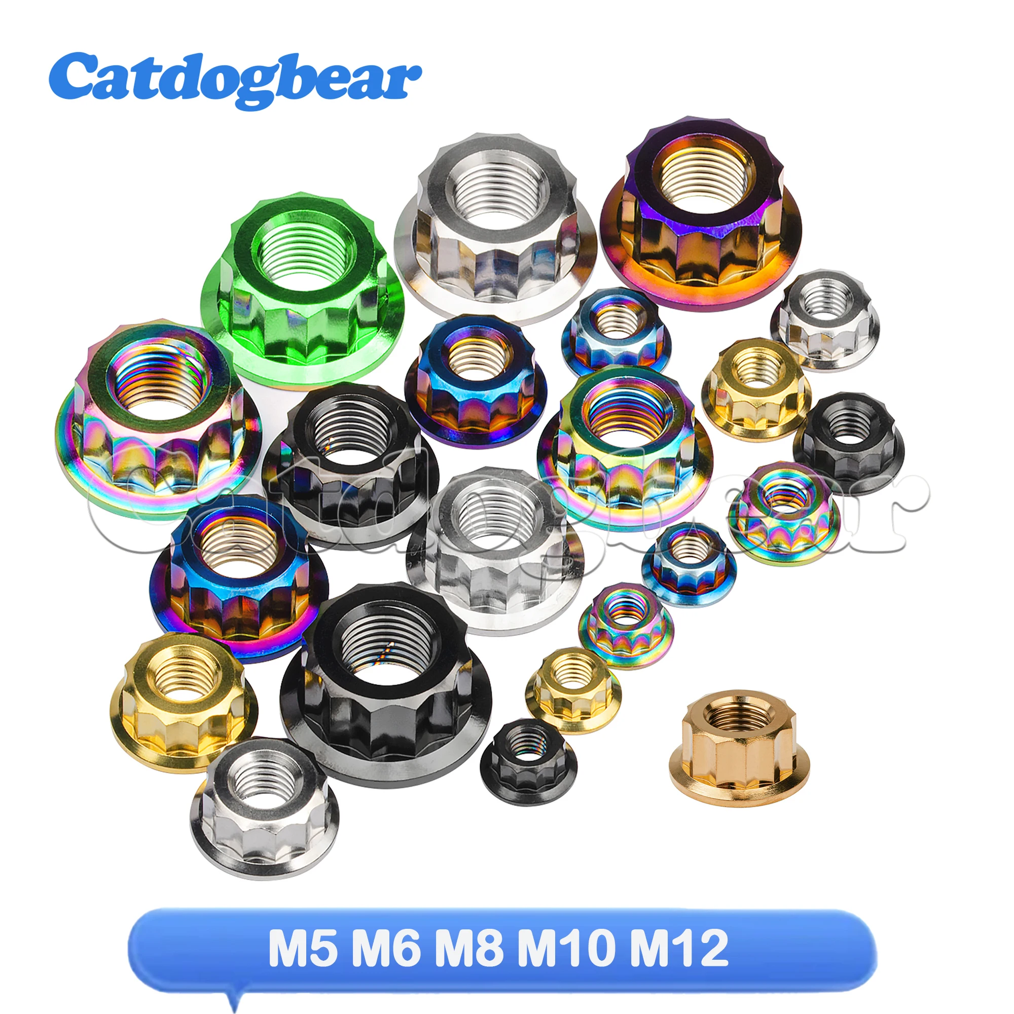 

Catdogbear Flange Nut M5 M6 M8 M10 M12 Double Hex Flange 12 Point Nut Motorcycle Modified For Ducati