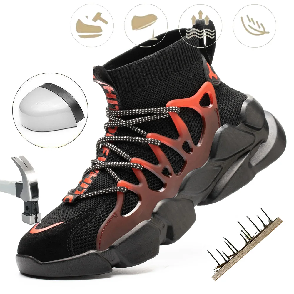 

Women's Safety Work Shoes Anti-Crushing Plastic Head Anti-Puncture Kevlar Breathable Summer Office Fashion Footwear