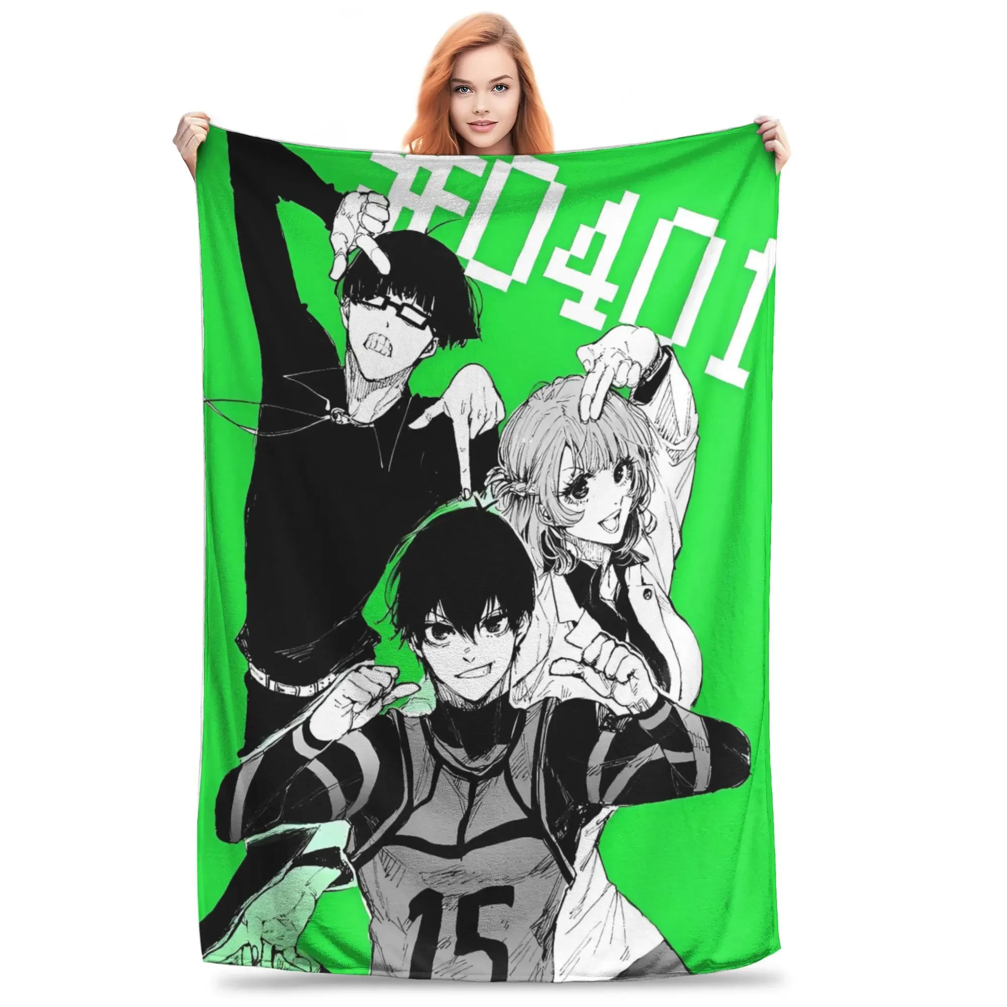 

Blue Lock Anime Flannel Throw Blanket Super Soft Winter Bedspread for Couch Bed Boys Girls Aesthetic Sofa Cover