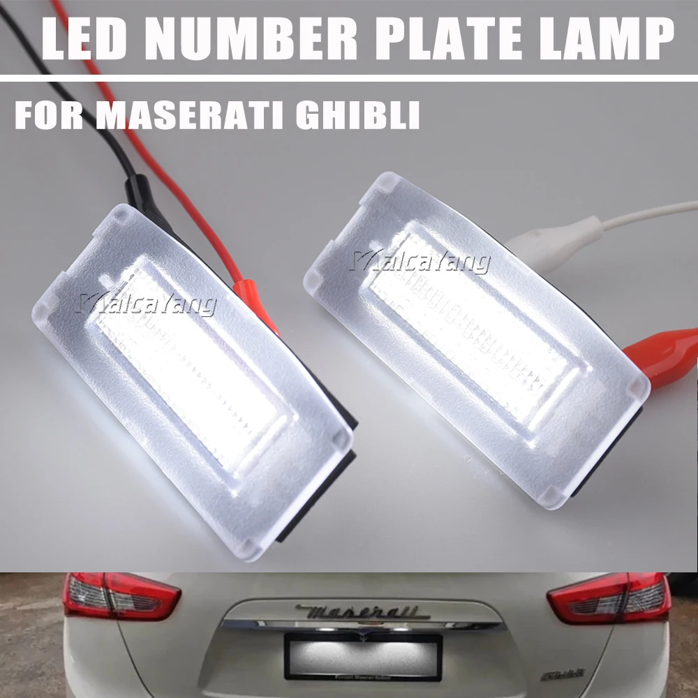 

2pcs For Maserati Ghibli M157 2014-2020 CANbus LED Number Plate Lamp White License Plate Light Assembly