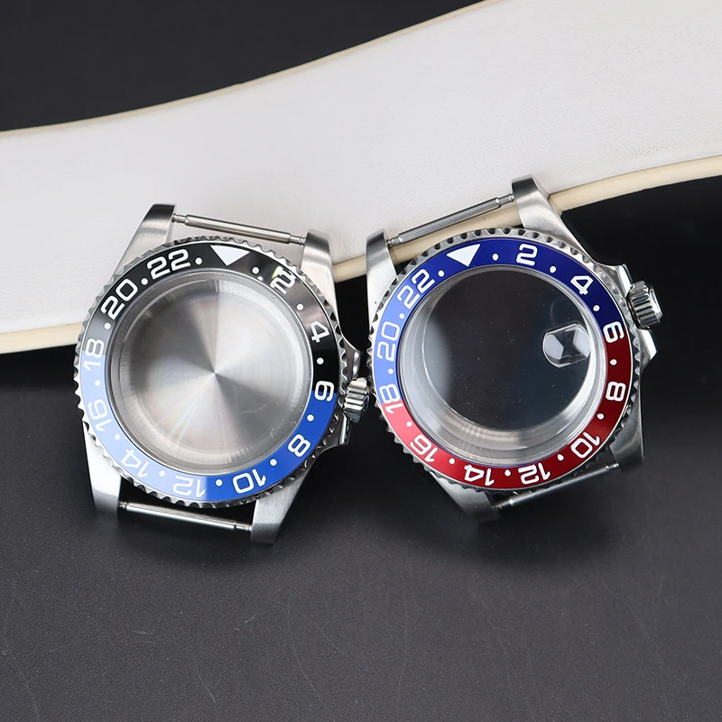 

20ATM Dive 40mm Silver Watch Case Sapphire Crystal For Seiko NH34 NH35 NH36 NH38 4R36 Miyota8215 ETA2824 Movement GMT-Master II