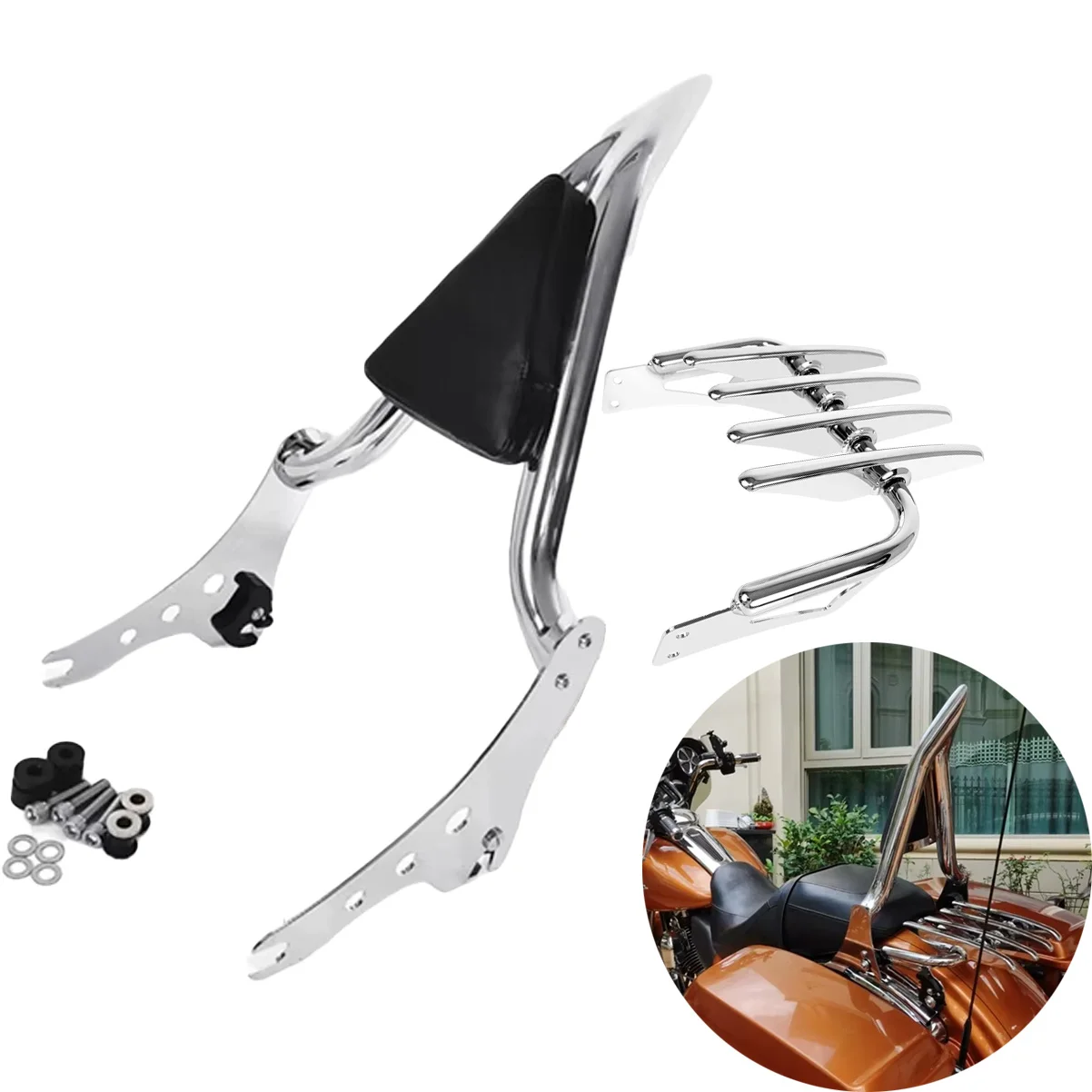 Motorcycles Accessories For Harley Softail 18-25 Sport Glide Low Rider Motorcycle Backrest Passenger Sissy Bar With Luggage Rack