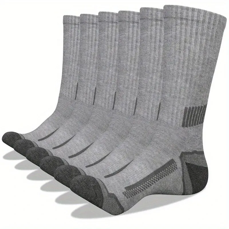 6 Pairs of MEN'S Sports Socks, Sweat Absorbing, Comfortable and Breathable, Suitable for Basketball Training and Outdoor Running