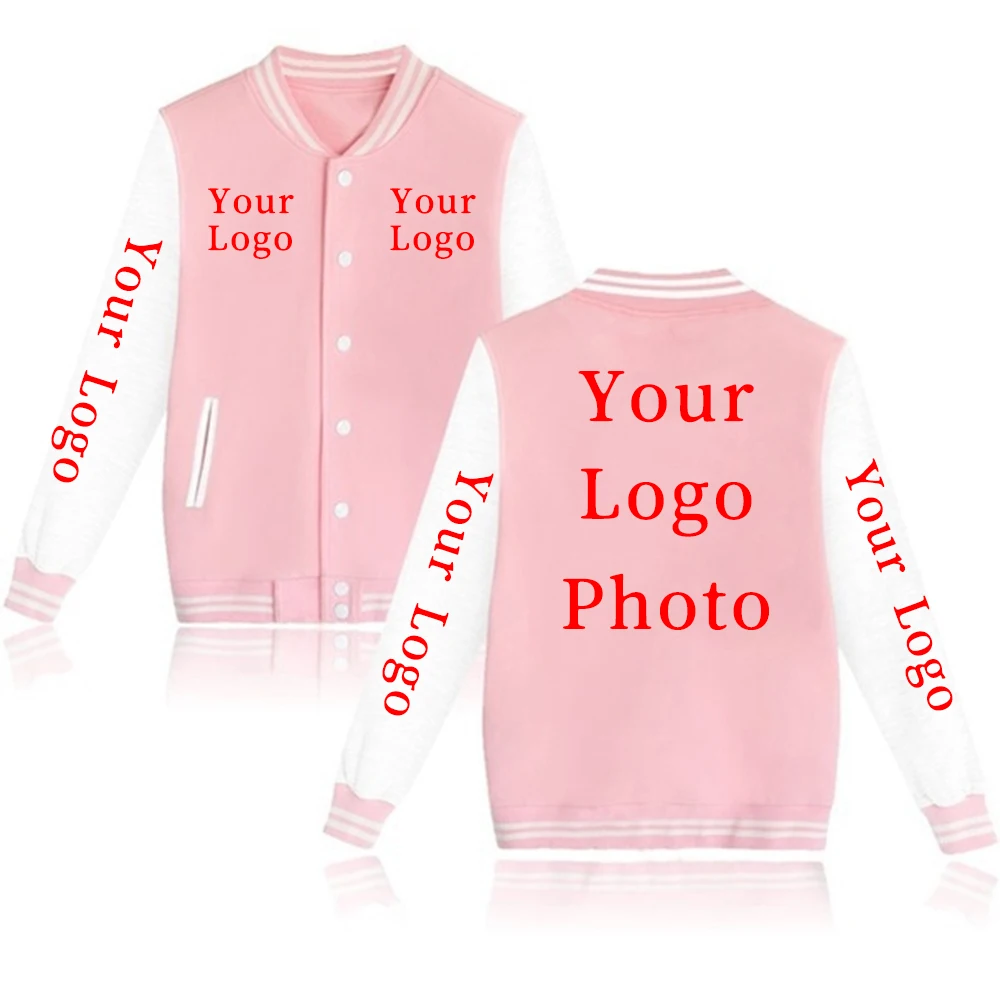 Your Own Design Logo/picture Custom Unisex Diy Winter Baseball Jacket Casual Hoody Clothing Tracksuit Fashion