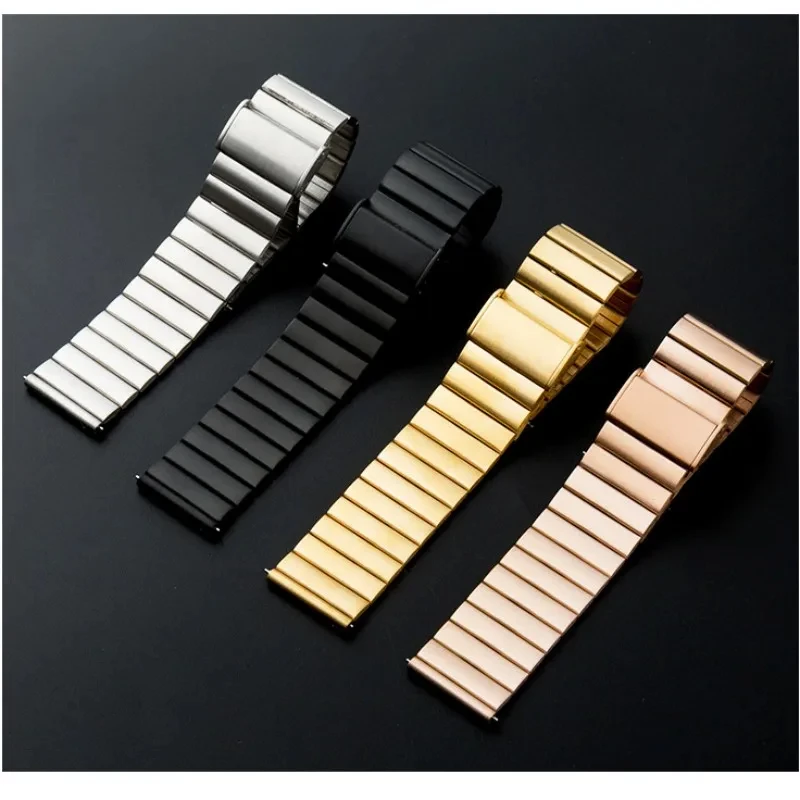 20 mm 22 mm Schnellverschluss-Uhrenarmband aus Edelstahl, Ersatz für Universal-Uhrenarmband, Metallarmband im Bambus-Stil