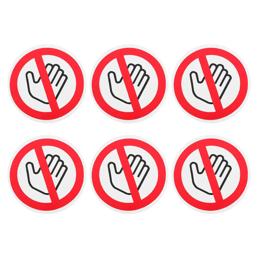 

6 шт. наклеек-предупреждений о безопасности, наклейки «Не прикасаться», с сильным клеем, высокой видимостью, предупреждающие этикетки для бытовой техники и оборудования