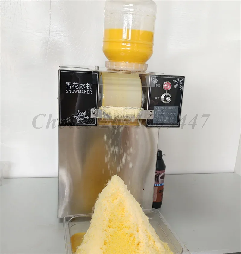 Commercial Electric Air Cooling Flake Snow Ice Crusher Shaver Auto Korean Bingsu Machine Snowflake Ice Shaving Machine