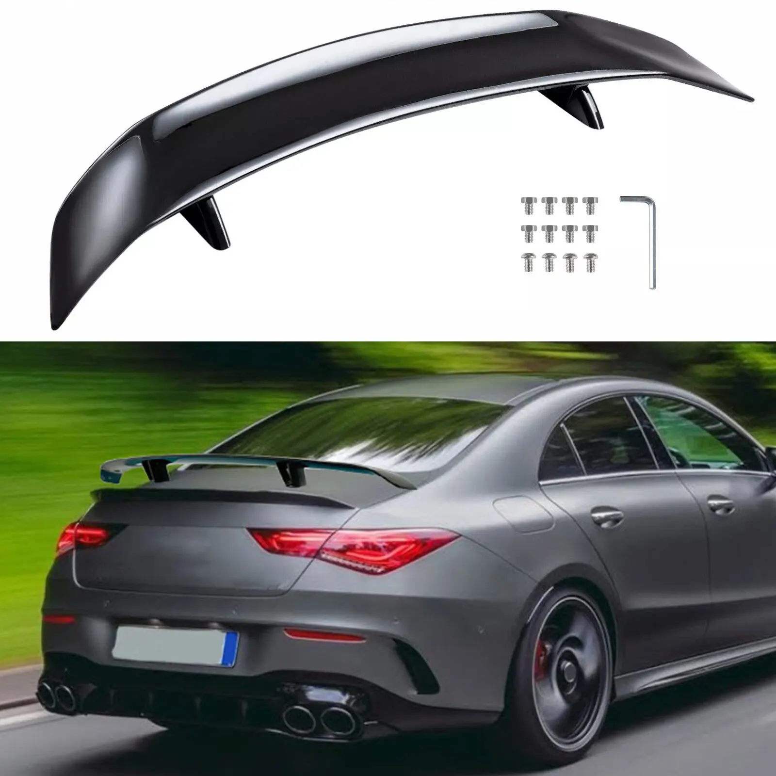 

Для Mercedes-Benz CLA AMG 47-дюймовый глянцевый черный спойлер на крышку багажника AMG