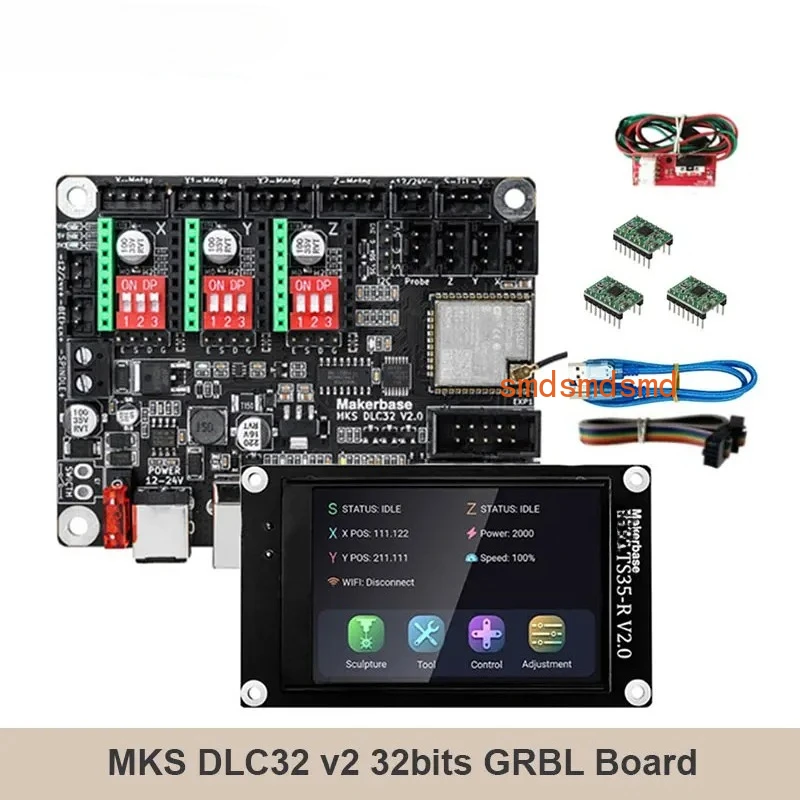 DLC32 v2 32bits GRBL Offline Wifi Controller TS35-R LCD Display CNC3018 MAX PRO Upgrade kits for CNC Laser Engraving Machine