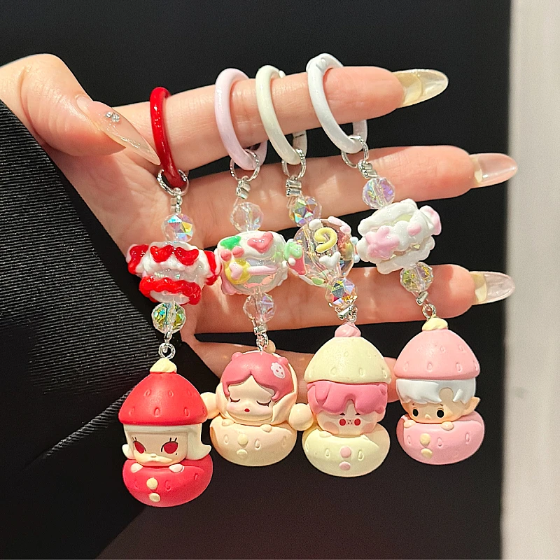 

New POP BEAN Kawaii Beanded Mobile Phone Pendant Cute Fun DIY Pendant Keychain Decoration Accessories Good Friend Christmas Gift