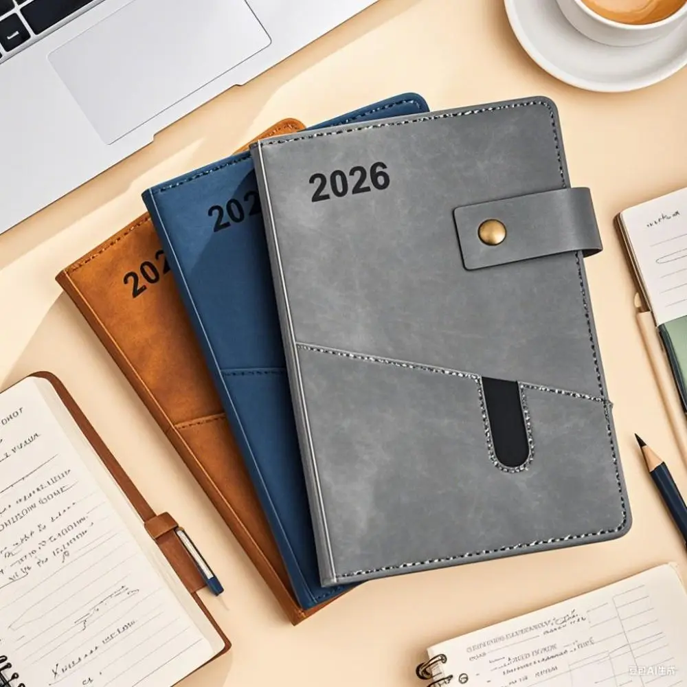 English 2026 Schedule Planner Notepad Wear-resistant 12 Months A5 Agenda Planning Notebook Simple Portable Office Work Planner