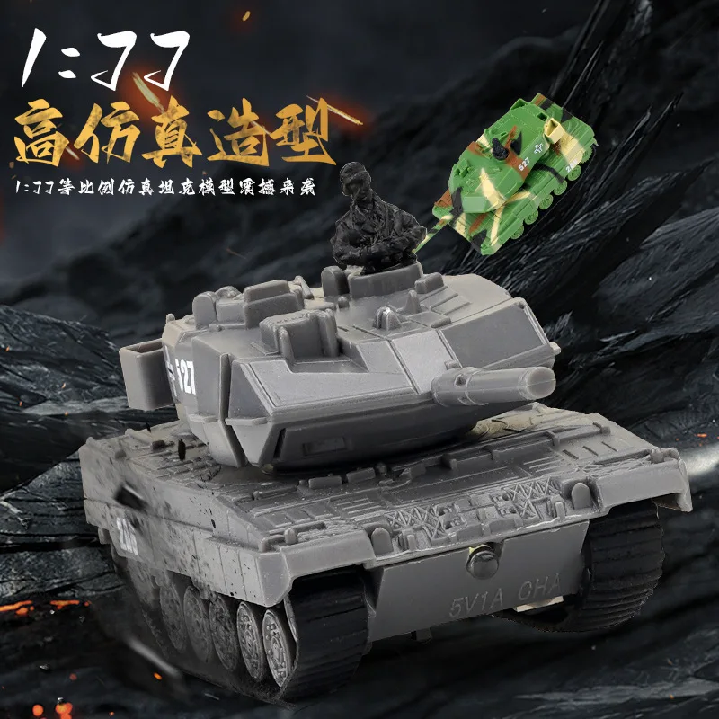 Tank Mini Armored Leopard 360 degree Rotating Tank Model 2.4G Remote Control Car Rotating Battery with Light Toy Birthday Gift