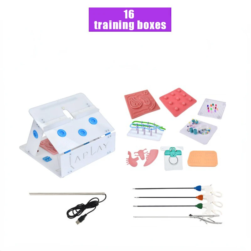 

30° Laparoscopic Training Model Set Brightness Adjustable 3D Silicone Skin Suture Bracket ClipSurgery Training Practice Aids