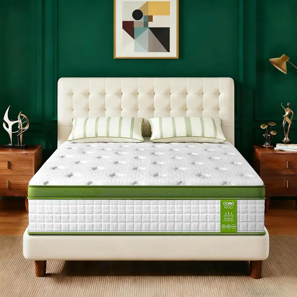 

10-дюймовый гибридный матрас Twin Size с гелевой пеной и независимыми пружинами, средней жесткости, идеально подходит для всех положений тела во время сна