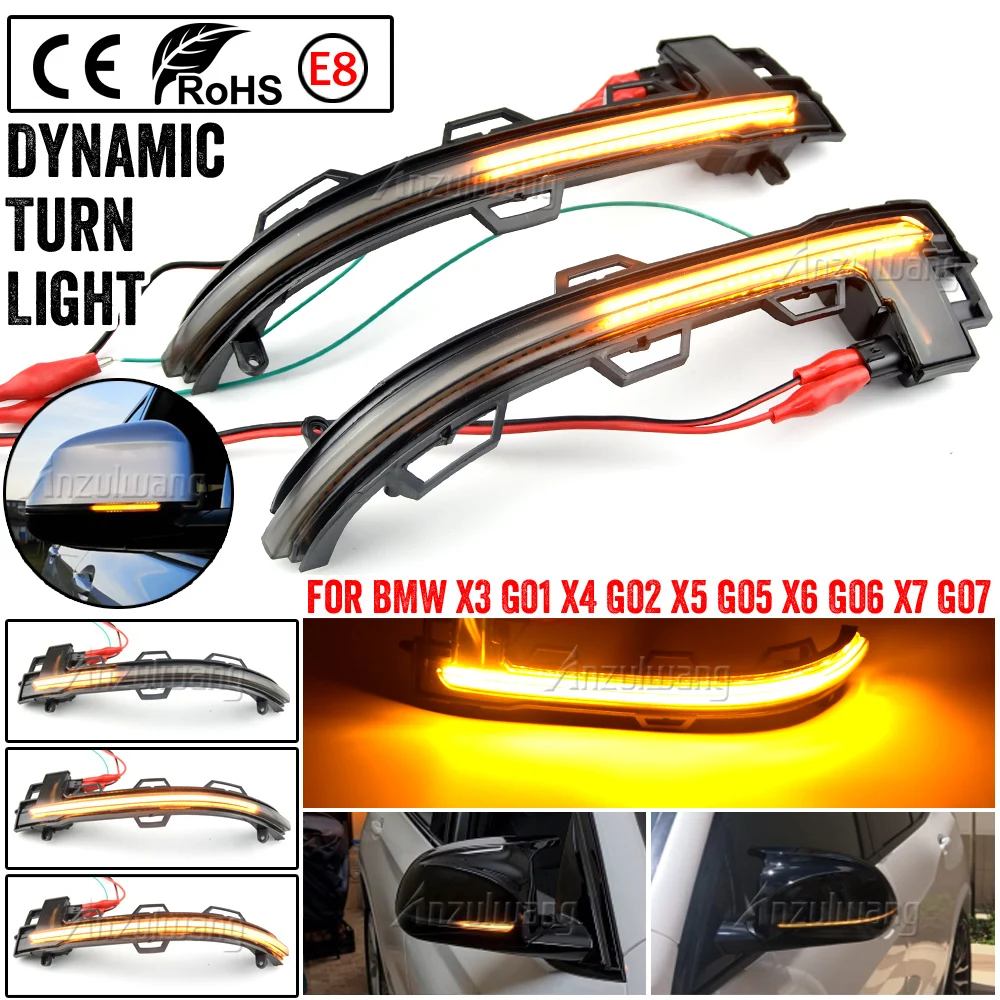 

Для BMW X3 G01 2018 2019 X4 G02 X5 G05 X6 G06 X7 G07 2020 Динамический светодиодный указатель поворота, боковое заднее зеркало, последовательный индикатор