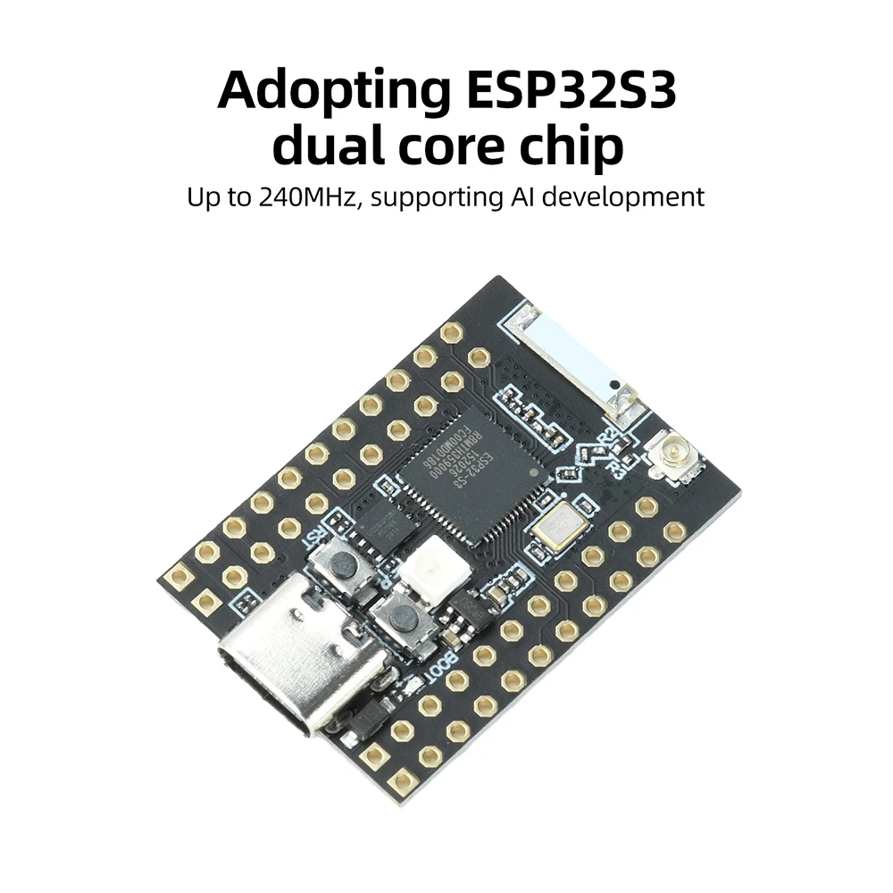 ESP32-S3-N16R8 MINI Development Board WiFi BLE Module Bluetooth 5.0 Dual Core MCU Module Supports AI Smart Type C Pin Unsoldered