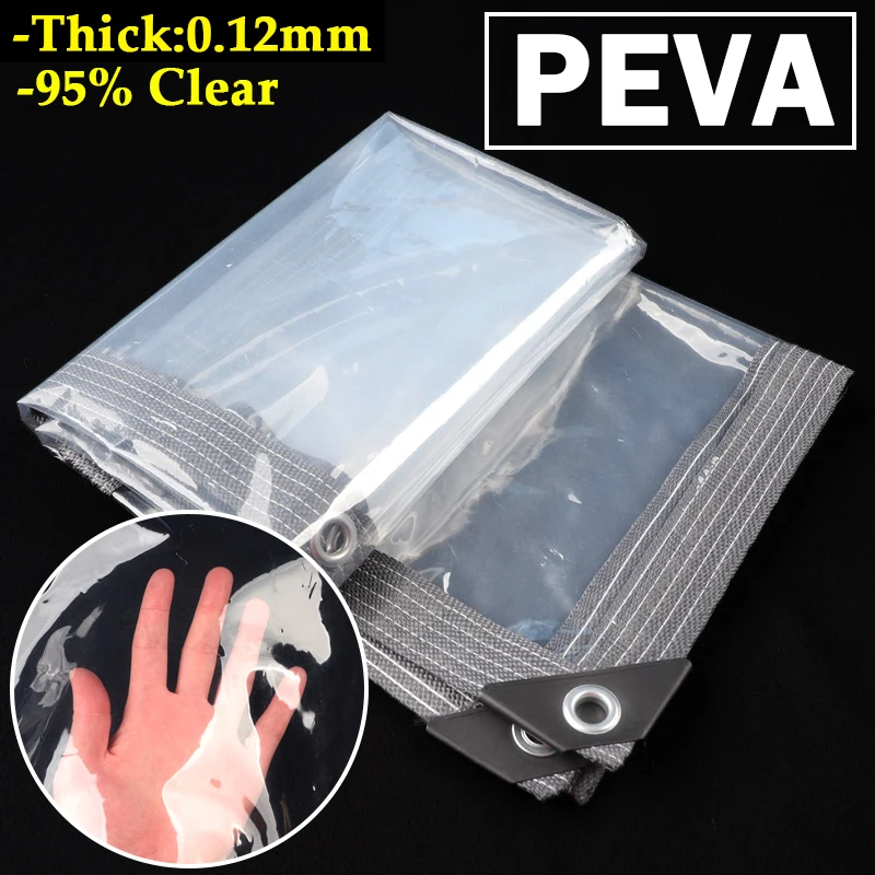95% Clear PEVA Rainproof Cloth Patio Pergola See Through Tarp Curtain Home Window Keep Warm Film Outdoor Transparent Tarpaulin