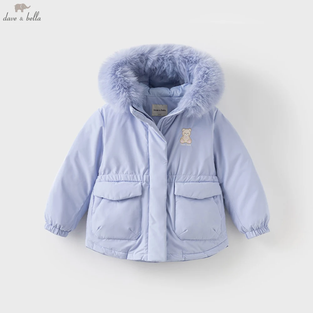 Dave Bella Girls Thicken Down Parka Hooded Jacket Children Winter Warm Down Coats Windproof Outwear Clothes DK4243322