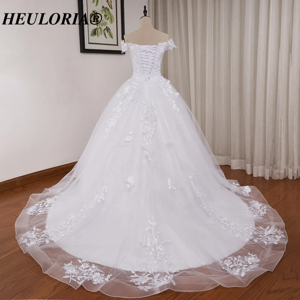 HEUIA LORIA-Vestidos de casamento vintage fora do ombro, vestido de noiva com renda, vestido de noiva com aplique, plus size