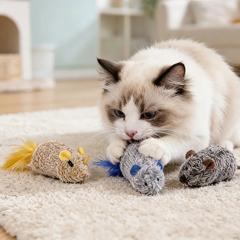 Ratoncito chirriante para gatos – Peluche resistente a mordidas - imagen 4