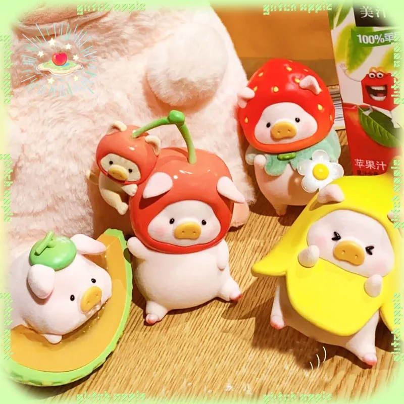 Toyzero Lulu The Piggy Actiefiguren Fruitserie Dierenhangende kaartfiguren Trendy speelgoed Bureauornamenten Kawaii Collectiepop