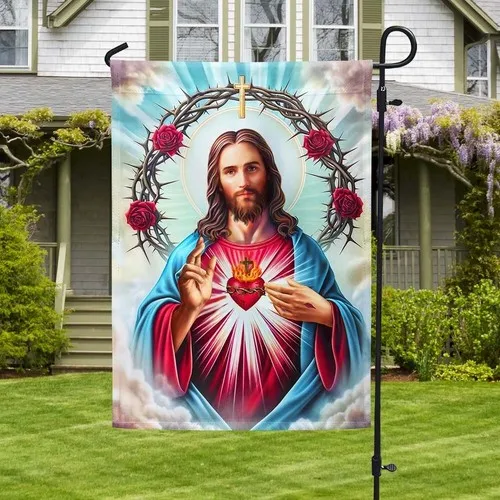 The Sacred Heart of Jesus Religious Flag Graden Flag XXH LLP LLX uui