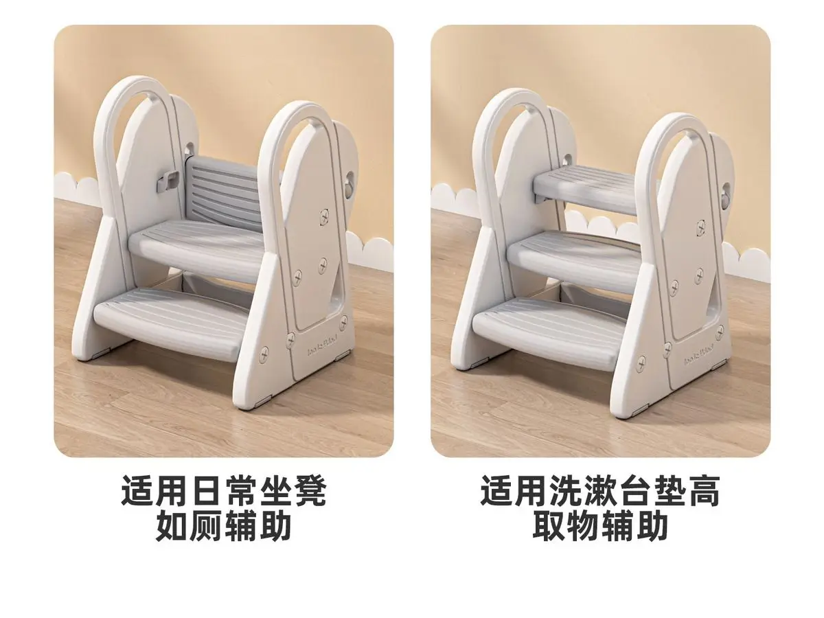 Toddler Step Stool with Hand Support Non‑Slip Foot Stool Hand‑Washing Helper Stool for Bathroom Washbasin Sink Home Training Use