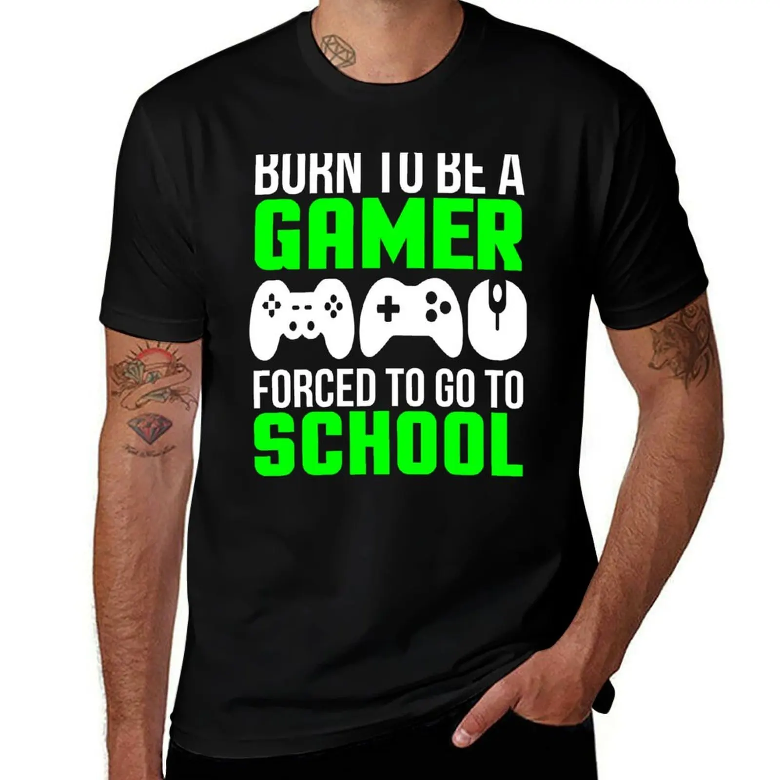 

Забавная школьная футболка Born to be a Gamer, мужские футболки для мужчин, мужская дизайнерская футболка