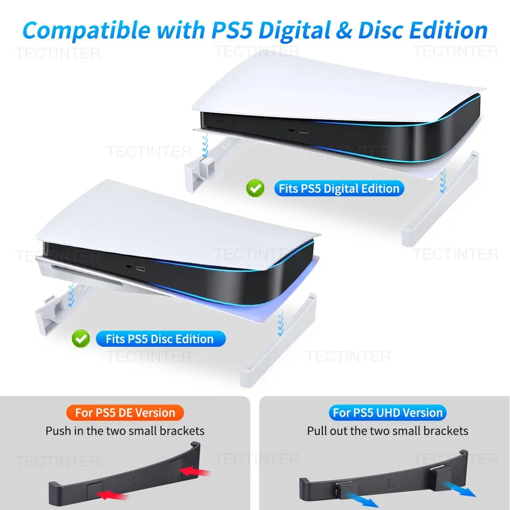 2 قطعة حامل أفقي للتبريد لقرص PS5 والإصدار الرقمي وحدة التحكم قاعدة قوس قاعدة جبل حامل لملحقات ألعاب PS5