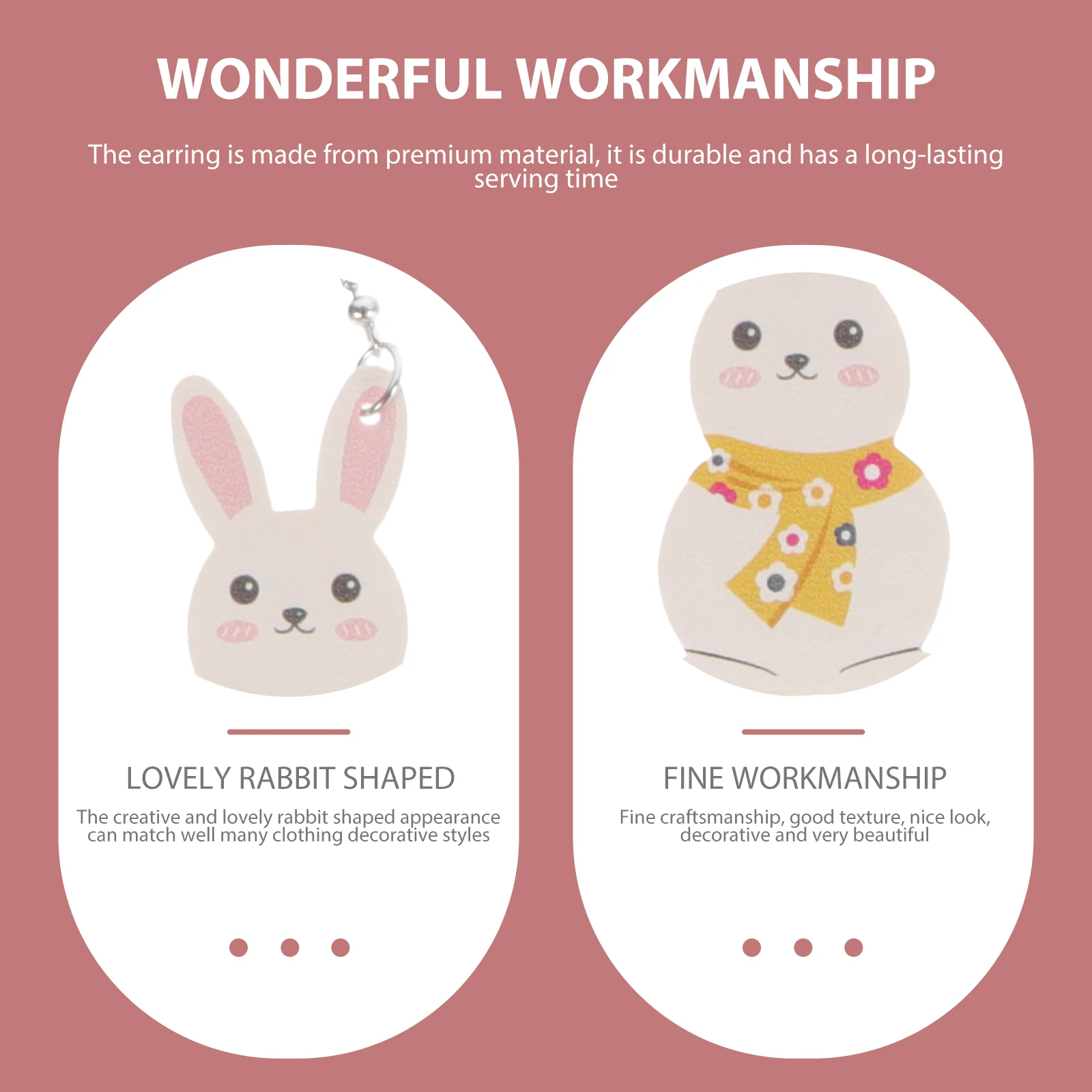 

5 Pairs Rabbit Earrings Durable Unique Modeling Fine Craftsmanship Ladies Gifts Women Clothing Easter Earrings Rabbit