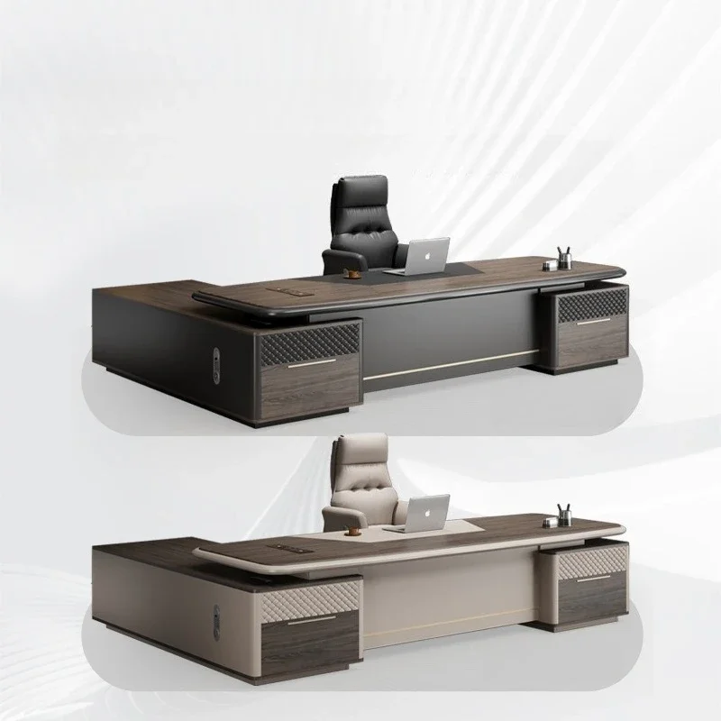 مكتب خفيف فاخر عالي الإحساس لطاولة مدير المكتب وكرسي مجموعة أثاث مكتبي كبير