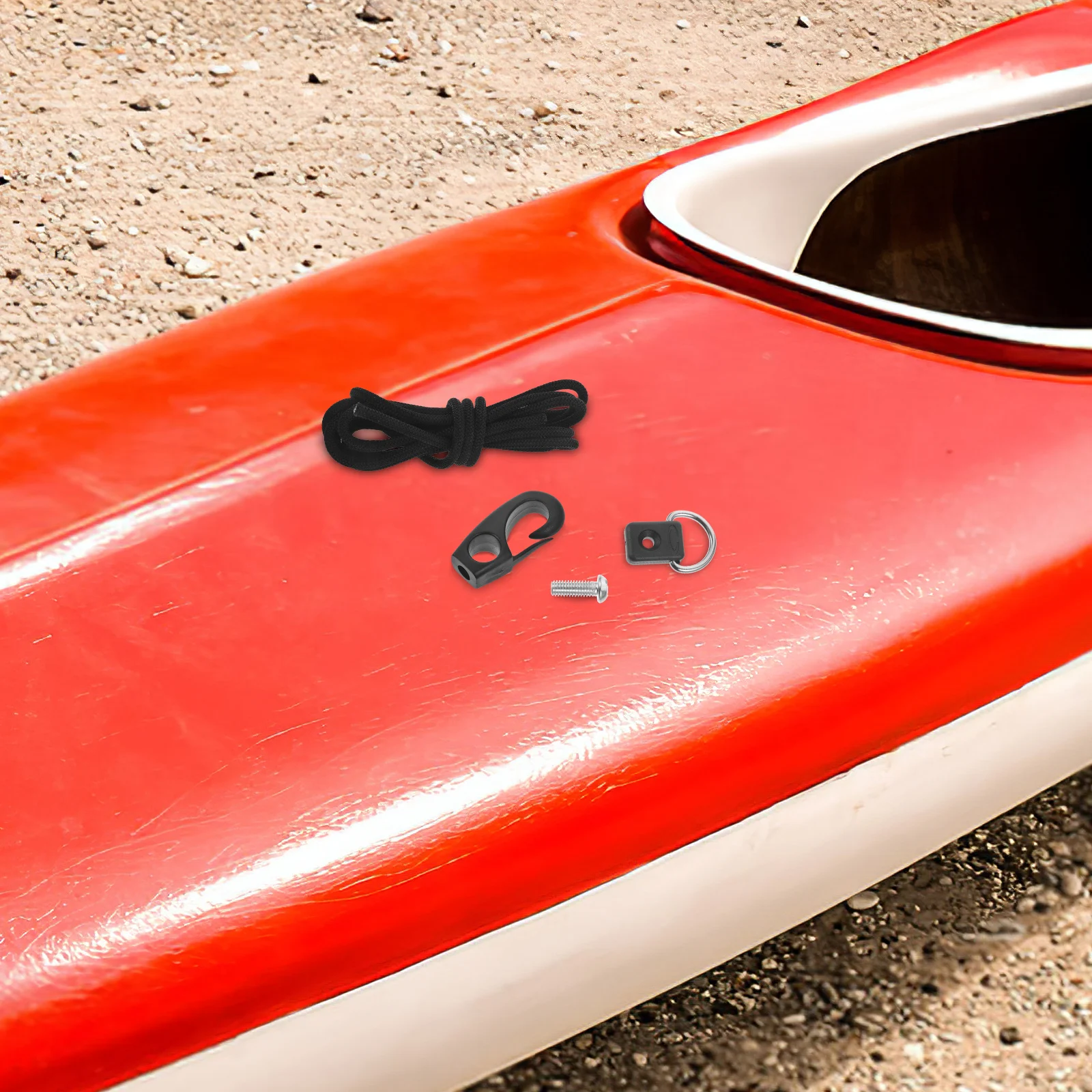 

1 Set Of Kayak Elastic Paddle Straps Durable Marine Bungee Dock Line Rope Lightweight Boat Mooring Hook For Watercraft Outdoor