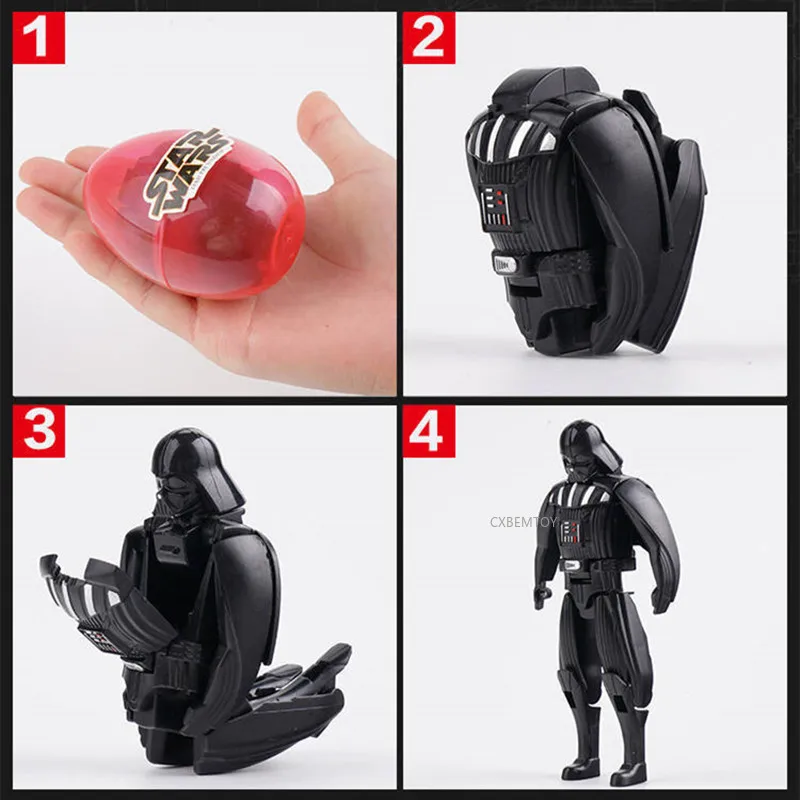 6 stks/partij Star Wars Figuur PVC Model Pop Darth vader Stormtrooper R2D2 Vervormd Ei Speelgoed Gashapon Collectie Speelgoed Voor Jongens