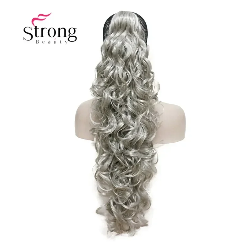 Strongbeauty-aplique de cabelo cacheado sintético, 32 polegadas, extensão de rabo de cavalo, grampo sintético, 270g, com uma garra/garra, clipe