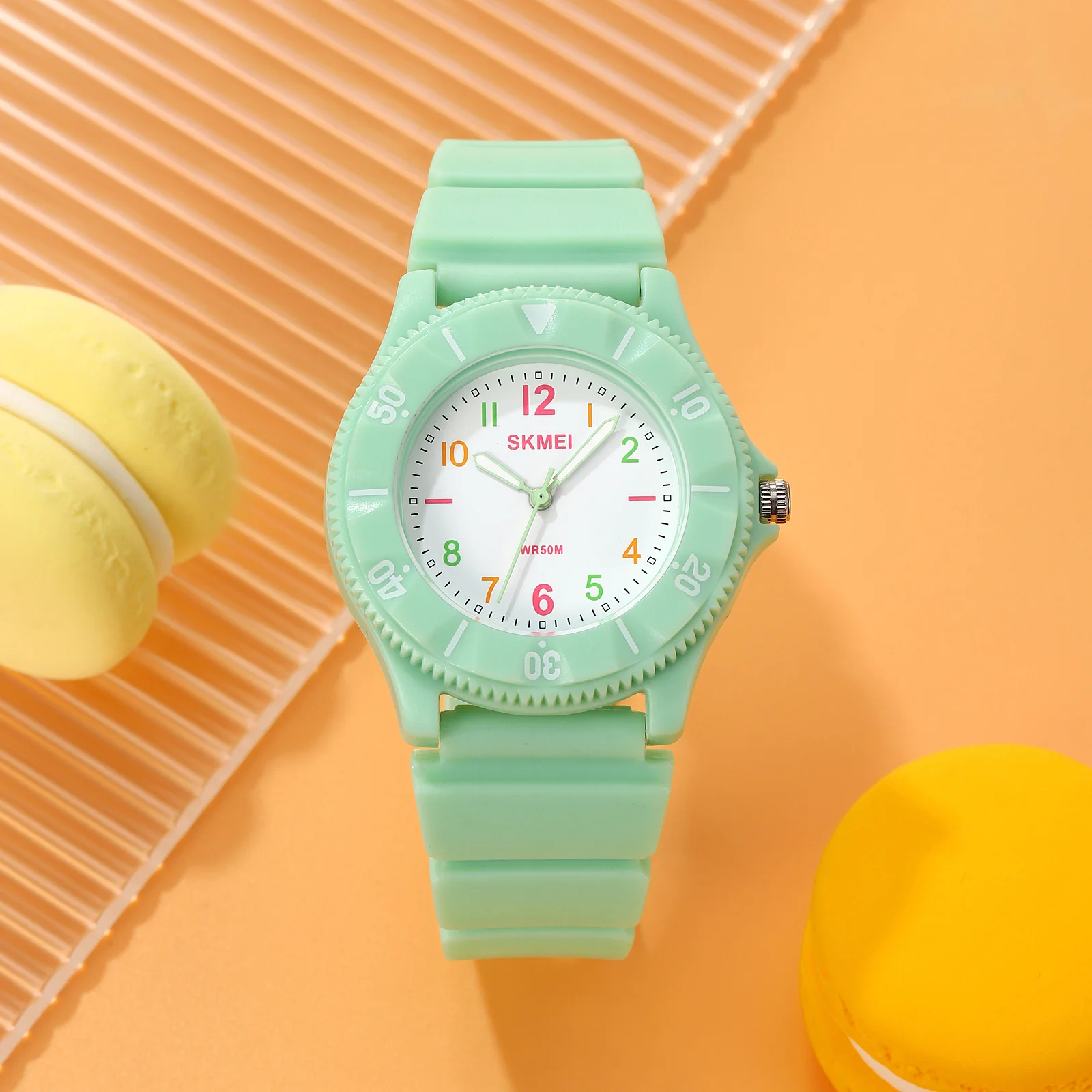 SKMEI-reloj de cuarzo con correa de TPU suave para niños, pulsera impermeable de 50m, relojes deportivos para estudiantes