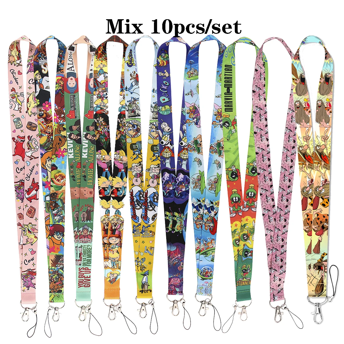 

Mix 10pcs/set Classic Funny Cartoon Rope Strap Keychain Lanyard For Cars Motorcycles Keys Anti-Lost Hang Rope Accessories Gifts