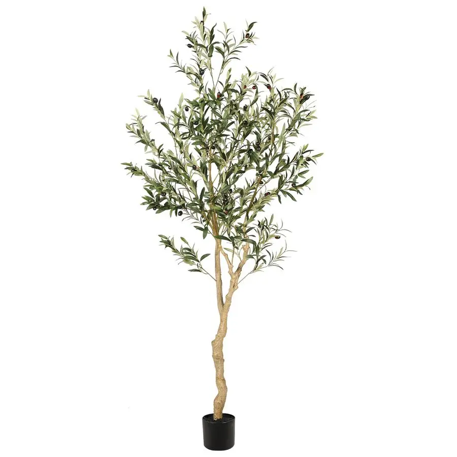 6ft Faux Olijfboom, Hoge Olijfboomplanten, Nep Ingemaakte Olijfzijde Boom, Kunstmatige Olijfbomen voor Modern Home Office Living R