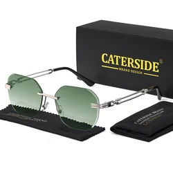 New Polygonal Rimless Sunglasses for Men's Pilot Metal Frame Women's Glasses Beach Shopping Gift Party Glasses Summer Style