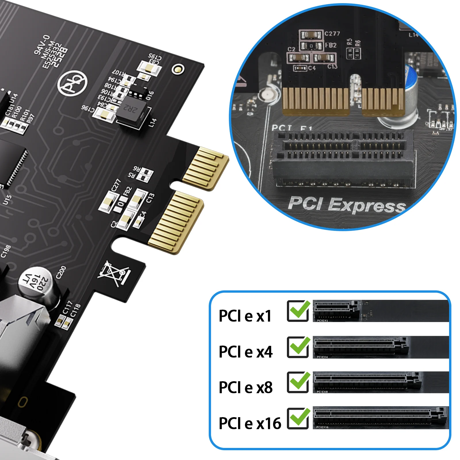 BZIZU USB 3.0 PCI E to 7 Ports USB 3 Expansion Adapter Card 5Gbps Plug and Play Windows 10/11/XP/8/7 and Linux Support UASP