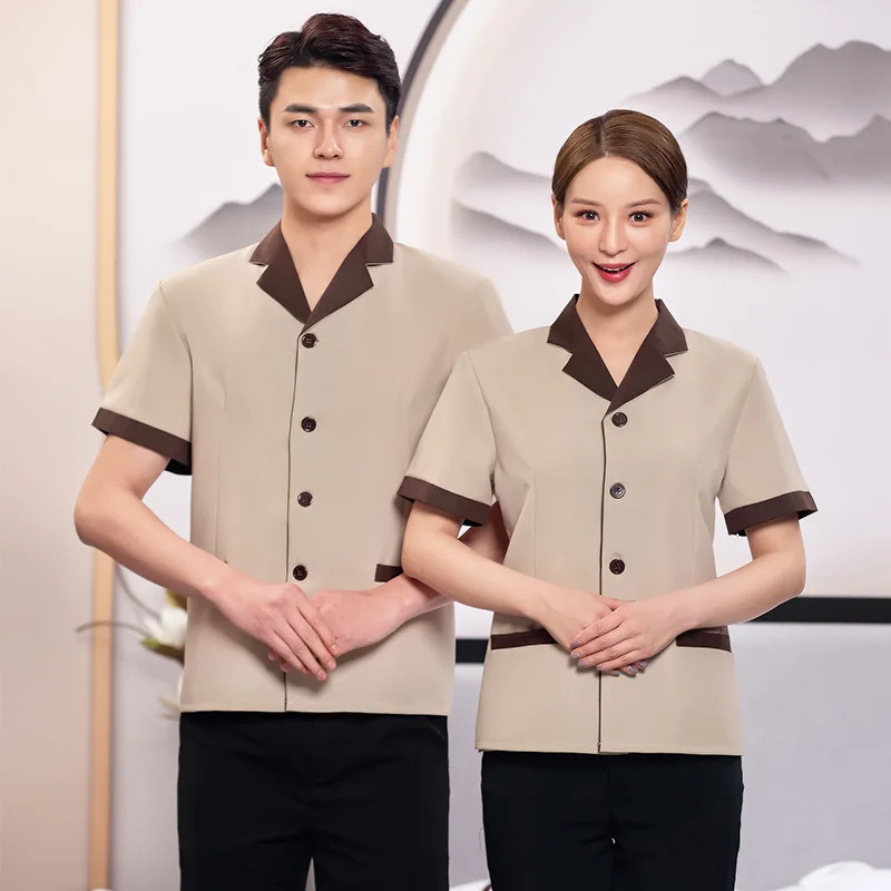 

Service Uniform Short-Sleeved Summer Hotel Room Hospital Ktv Cleaner Aunt Property Cleaning Work Clothes Female